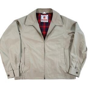 Vintage Baracuta G9 Jacket Size M Harrington Plaid Lined Bomber Tan Beige UK